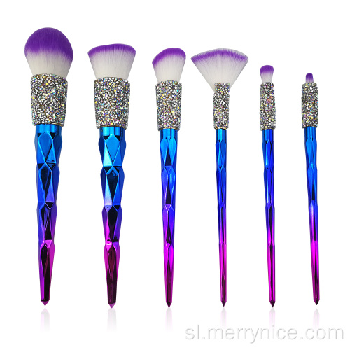 6pc Diamond Makeup Brush Collection